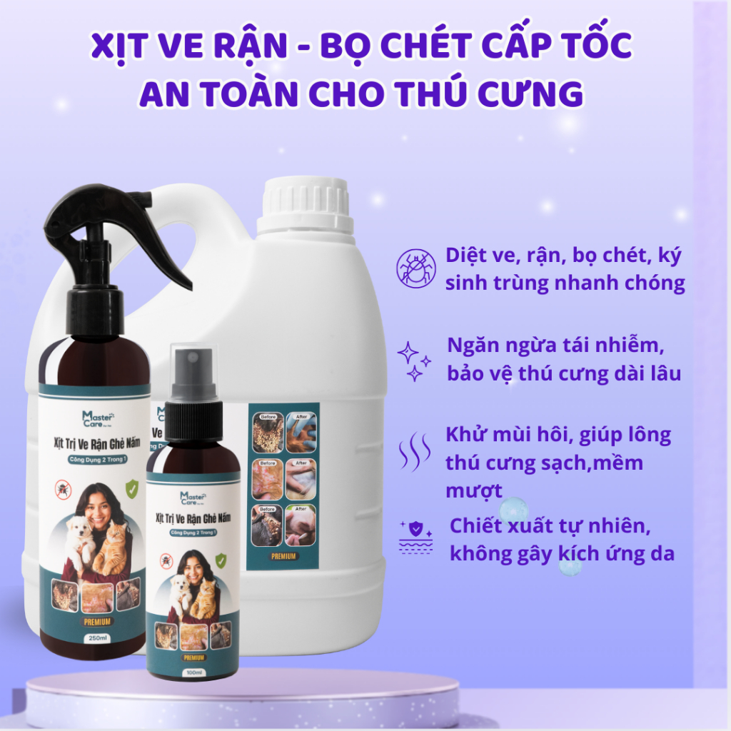 [Premium] Chai Xịt Diệt Ve Rận Cho Thú Cưng An Toàn Hiệu Quả – MasterCare Chính Hãng