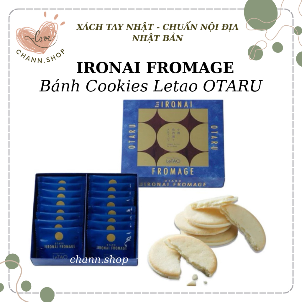 Bánh quy LETAO Nhật Bản, Bánh Otaru Rue Ironai Fromage LETAO COOKIES Nhật Bản Giòn tan nhân phô mai