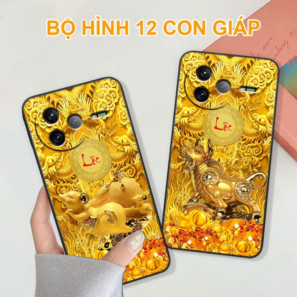 Ốp lưng Xiaomi Redmi K80 5G / K80 Pro 5G / K80 Ultra hình 12 Con Giáp Tài Lộc 3D