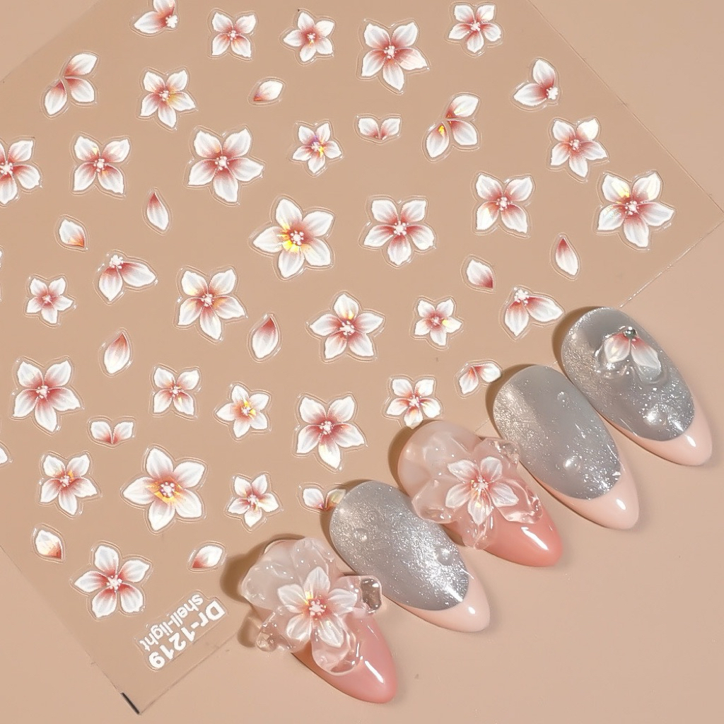 Sticker 5d dán trang trí móng nail sticker hoa 5D Dr-1219