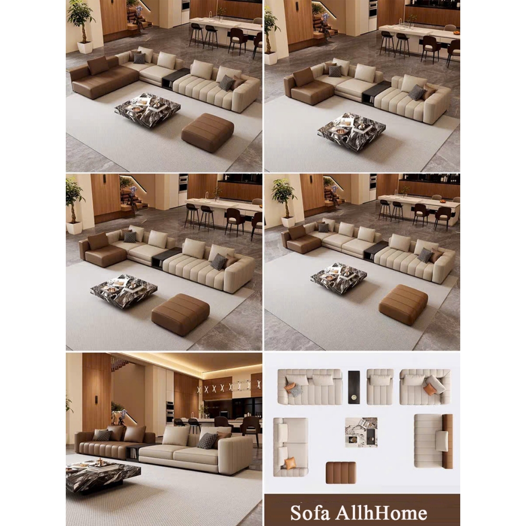 Sofa Da Decor ALLHOME Phong Cách Ý Luxury