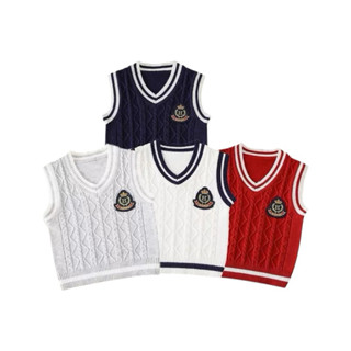  Áo len gile trơn Phong cách dày dặn cho bé trai 12-22kg 