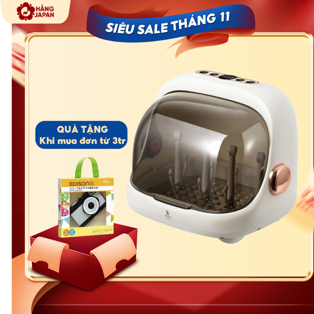 Máy tiệt trùng úp bình sữa sấy khô tia UVC MB044 Moaz Bebe Plus, tiêu diệt 99,99% vi khuẩn - Bản mới