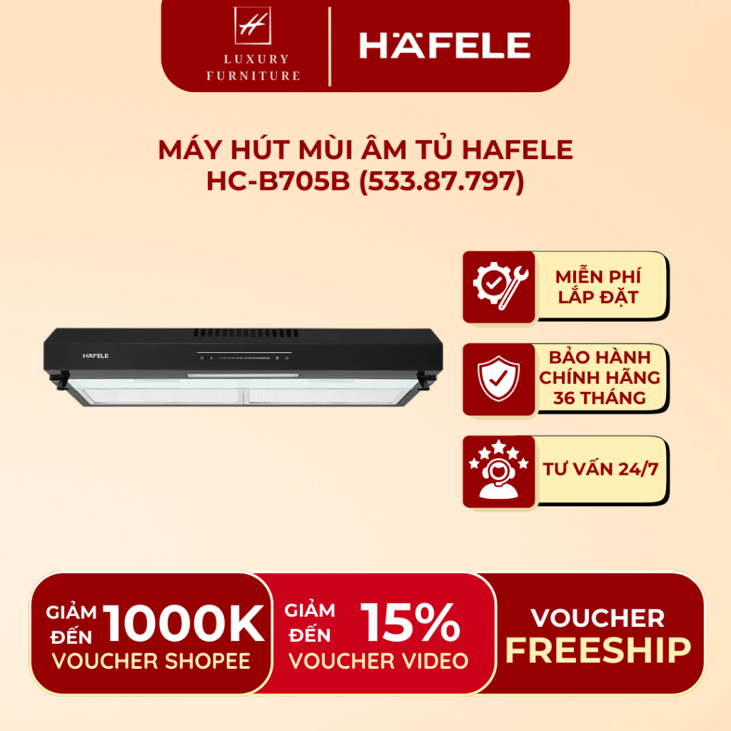 [Miễn phí lắp đặt] Máy Hút Mùi Âm Tủ Hafele HC-B705B - 533.87.797|BH chính hãng