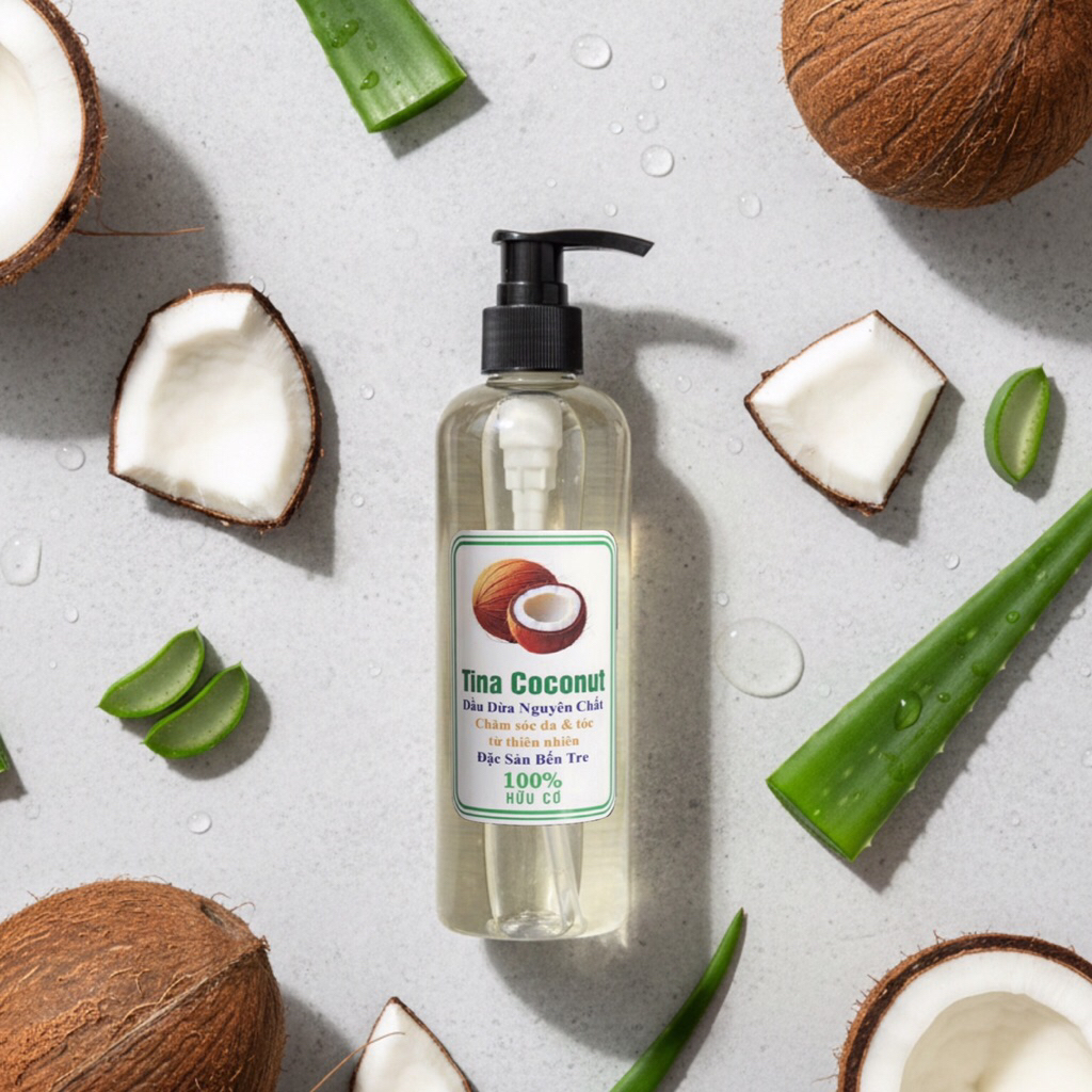 Dầu dừa dưỡng da 100ml. Dầu dừa ép lạnh nguyên chất cao cấp. Dầu dừa dưỡng tóc, dưỡng da, dưỡng thể,