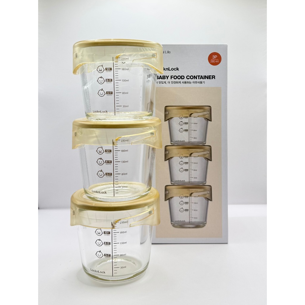 Bộ Hộp Đựng Thức Ăn Cho Bé LnL Có Vạch Chia 150ml LNG058S2IVY - LLG508S3 230ml - LLG510S3 260ml - LL