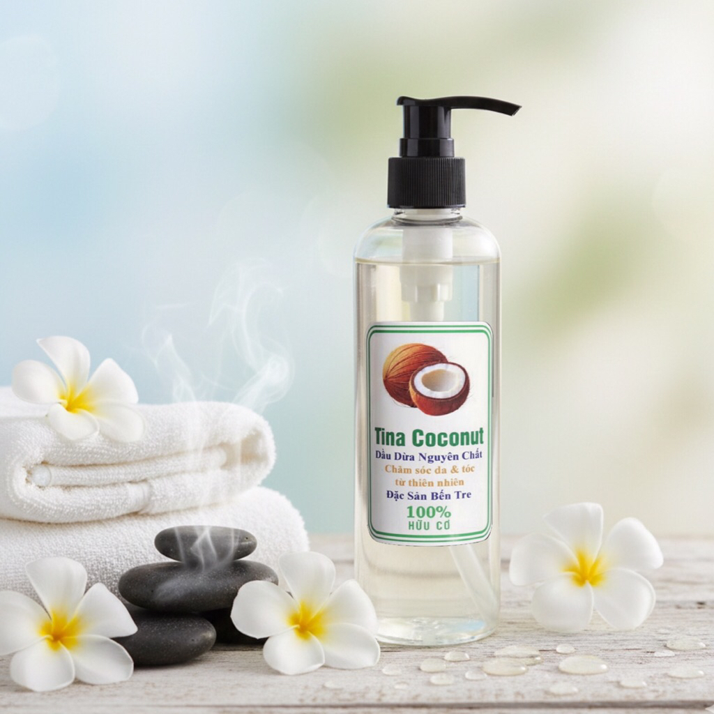 Dầu dừa dưỡng da 100ml. Tinh Dầu dừa ép lạnh nguyên chất cao cấp. Dầu dừa dưỡng tóc, dưỡng da, dưỡng
