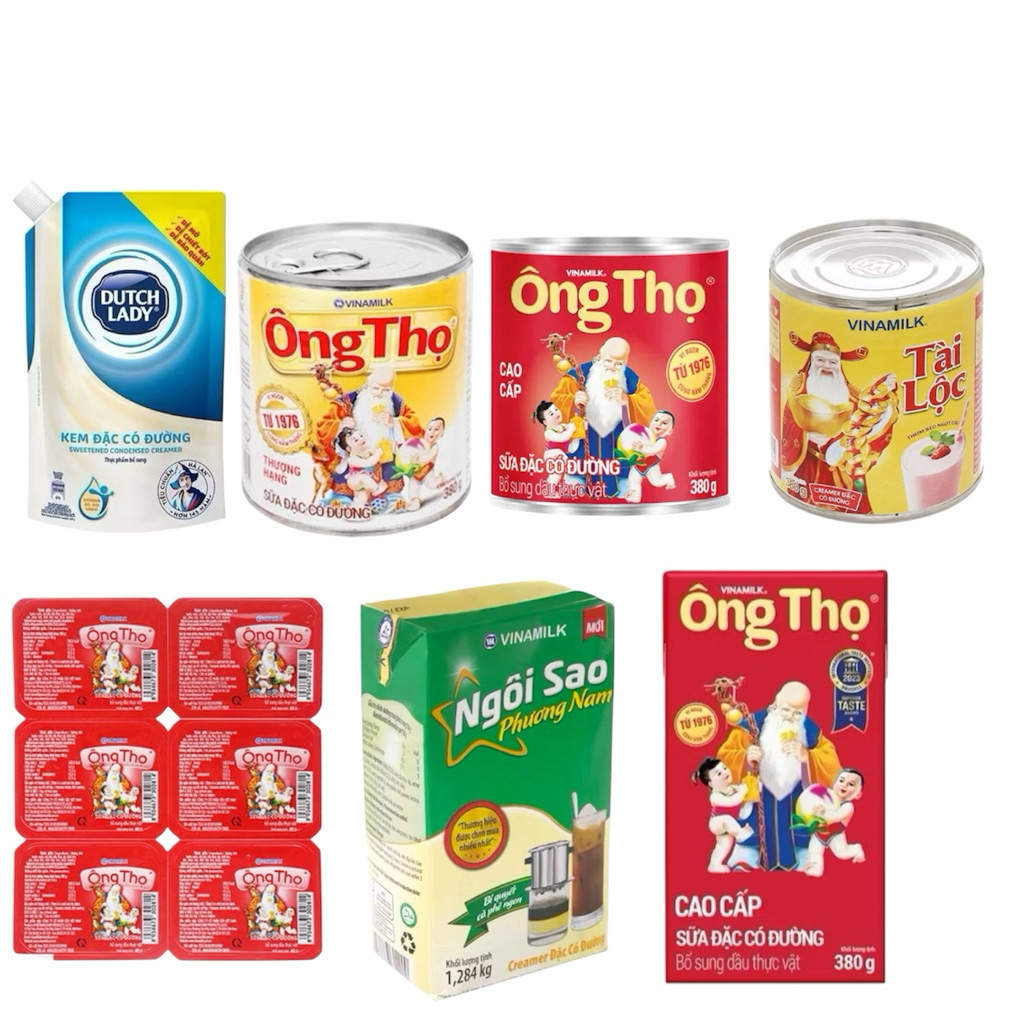 Sữa đặc Ông Thọ Lon Trắng/ Đỏ 380g, Hộp Giấy 380g, Dutch Lady 545/280g