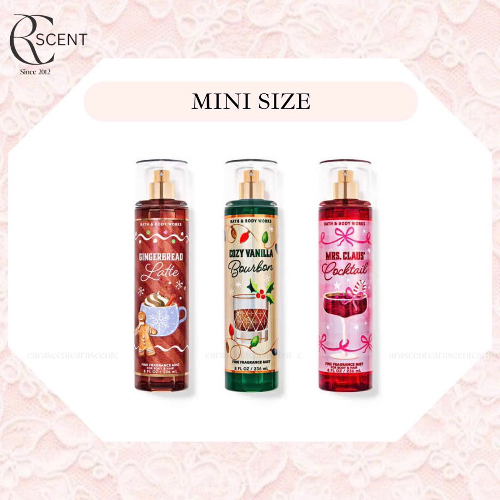 MRS CLAUS COCKTAIL |GINGGERBREAD LATTE|COZY VANILLA BOURBON|COCONUT CREAM PIE - Xịt Thơm Body Mist U