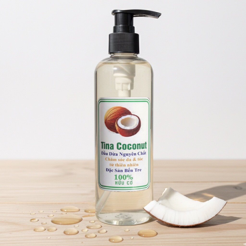 Dầu dừa dưỡng da 250ml. Dầu dừa ép lạnh nguyên chất thơm nhẹ cao cấp. Dầu dừa dưỡng tóc, dưỡng da, d