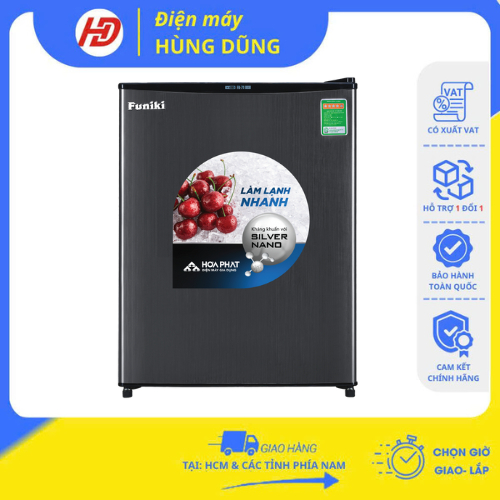 [ SHIP HOẢ TỐC HCM ] Tủ lạnh mini Funiki FR-71DSU 74 lít, màu ghi đen, có đông đá, tiết kiệm điện