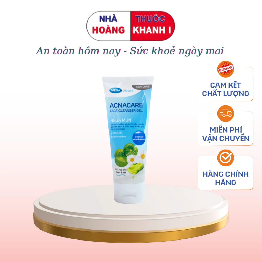 Gel rửa mặt dịu nhẹ làm sạch da dầu và da dễ nổi mụn Acnacare Face Cleanser Gel Tuýp 75g