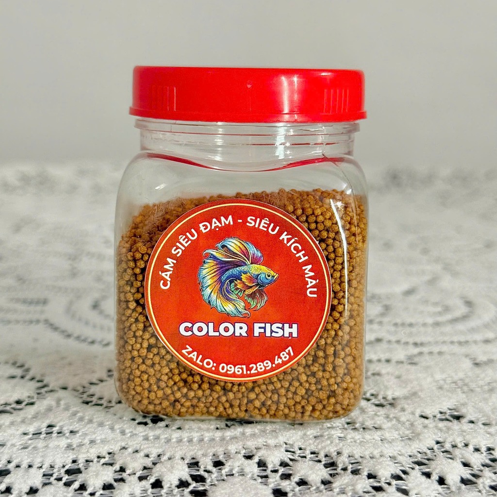 Cám cá 5 trong 1, 7 màu guppy, betta, molly, cá vàng nhỏ,..