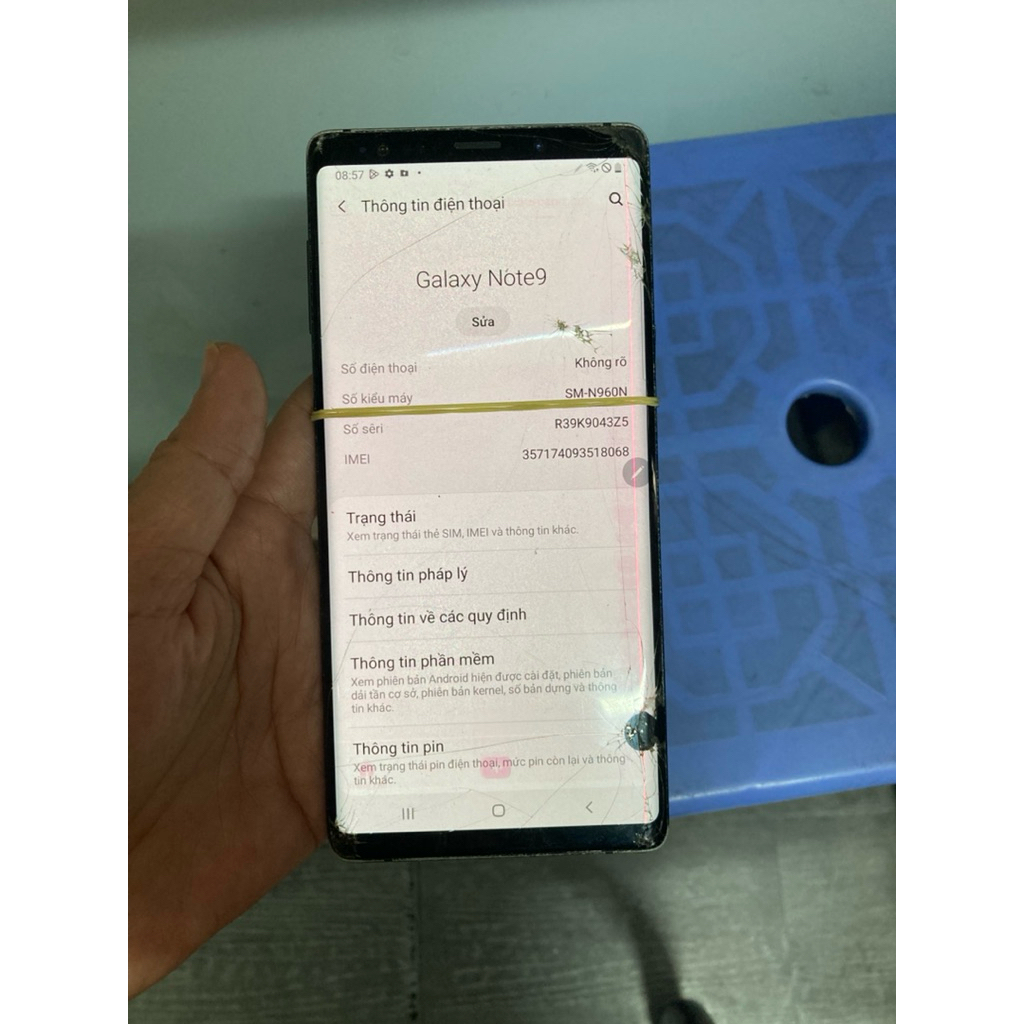 bán xác điện thoại samsung note 9 hư màn hình như hình