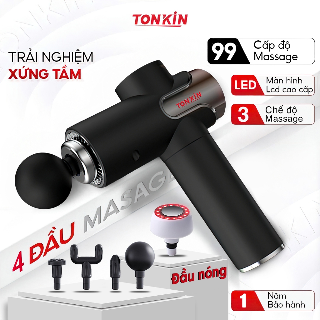 Máy Massage Cầm Tay chính hãng TONKIN TK1, 99 cấp độ massage, thư dãn toàn thân, cổ, vai, gáy