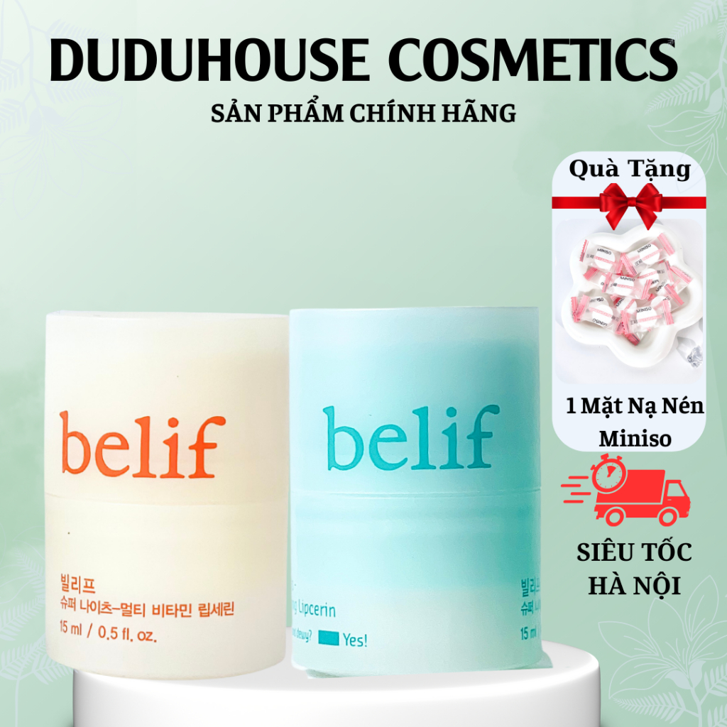 Son Dưỡng môi belif Belif Super Knights Multi Vitamin & PLUMING Lipcerin 15ml Duduhouse