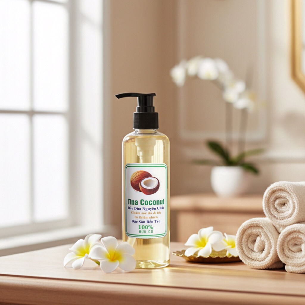 Dầu dừa dưỡng tóc 100ml. Dầu dừa nấu thủ công nguyên chất cao cấp. Dầu dừa dưỡng tóc, dưỡng da, dưỡn