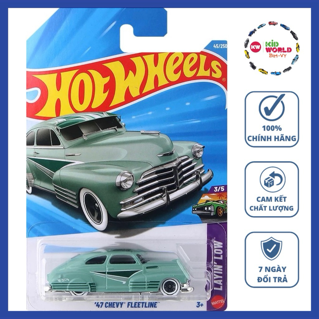 Xe mô hình Hot Wheels basic '47 Chevy Fleetline JJJ16.
