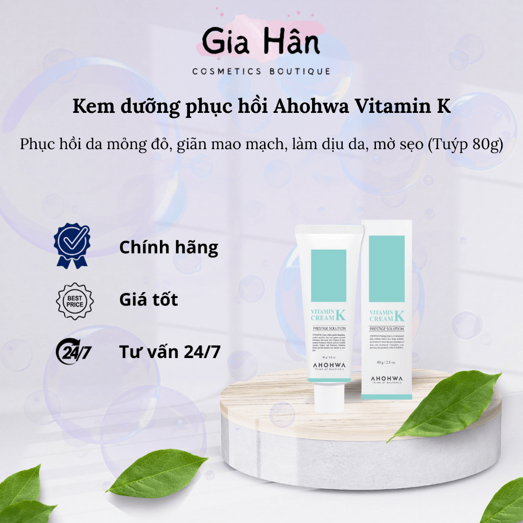 Kem dưỡng phục hồi AHOHWA Vitamin K cream 80g công ty