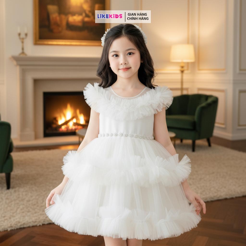 Đầm công chúa cao cấp 2 tầng voan mềm cho bé gái kiểu dáng XÙ L14 - LikeKids