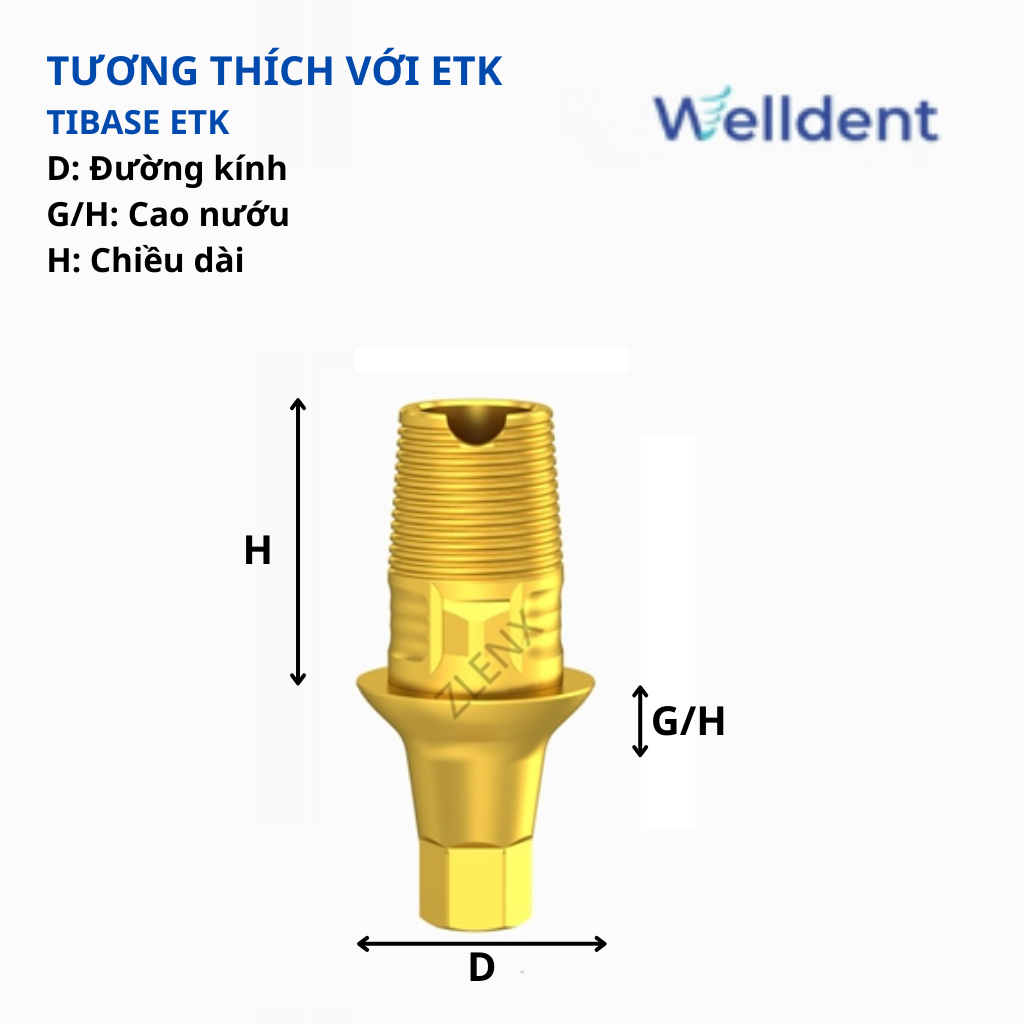 Tibase làm răng cửa  – Tương thích với ETK Implant System