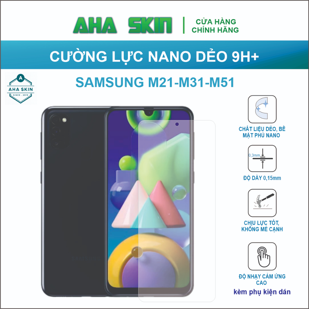 Dán cường lực Samsung M21/ M31/ M51, cường lực dẻo 9h+