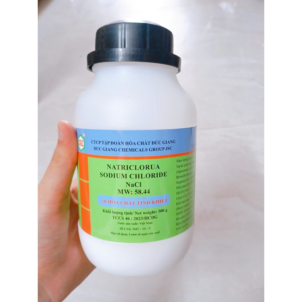 NaCl Tinh Khiết AR – Natriblorua (Sodium Chloride) –500g | Hóa chất Đức Giang