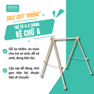 Đồ Chơi Montessori gỗ Hinoki Nhật Bản, Kệ Chữ A Cho Trẻ Sơ Sinh, Kệ Chữ A Cho Bé