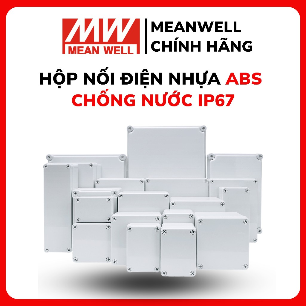 Hộp nối dây điện chống nước nhựa ABS IP67, hộp điện nhựa đựng mạch điện tử màu trắng