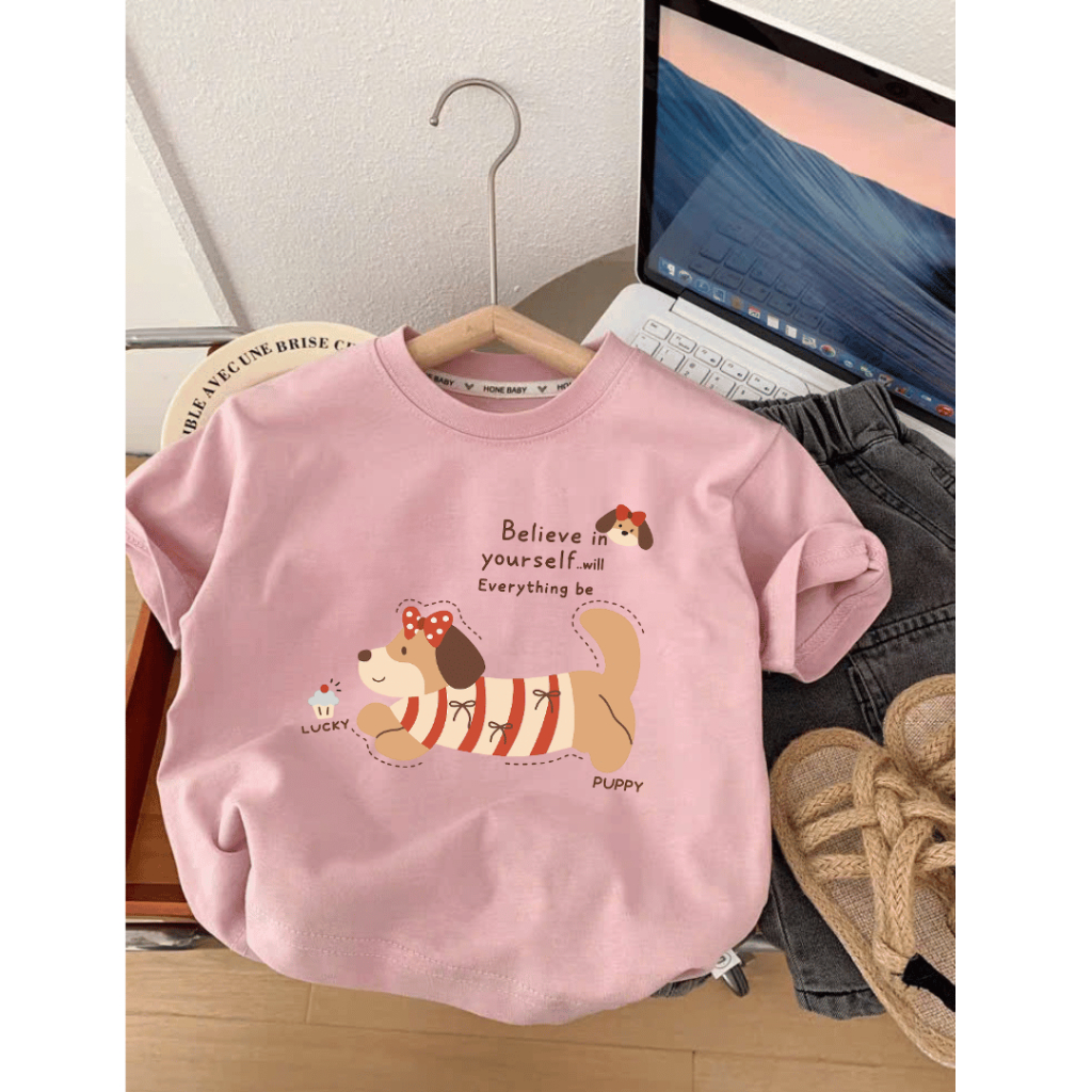 Áo thun ngắn tay cho bé gái, bé trai ELIOKIDS, áo phông tay ngắn 100% cotton cho bé từ 7kg-32kg.