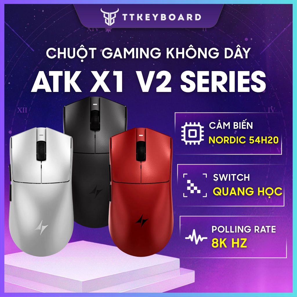 [Hỏa Tốc] Chuột Không Dây ATK Blazing Sky X1 Ultra, X1 Promax, X1 Pro, X1, Paw3950 8K Polling Rate