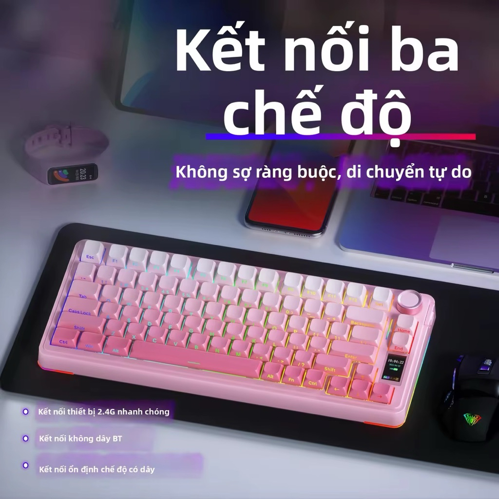 [Chính Hãng] Bàn Phím Cơ Gaming Aula S75 Pro - Có Màn Led Tùy Chỉnh - Led RGB Xuôi - 3 Mode Kết Nối | BigBuy360 - bigbuy360.vn