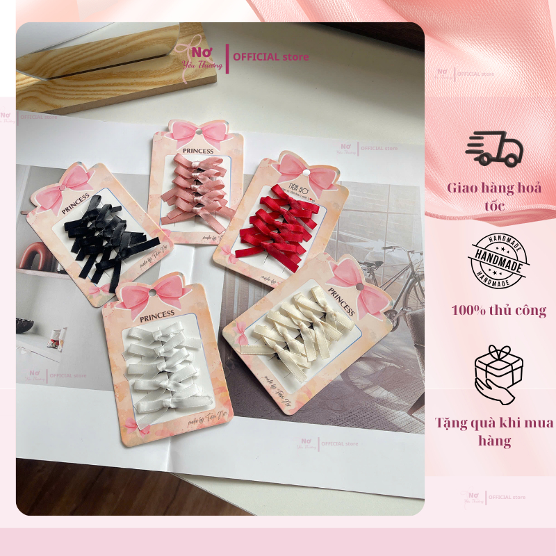 Kẹp Tóc Nơ Mini Phong Cách Jennie BlackPink – Hàng Handmade Hot Trend, Phụ Kiện Tóc Xinh