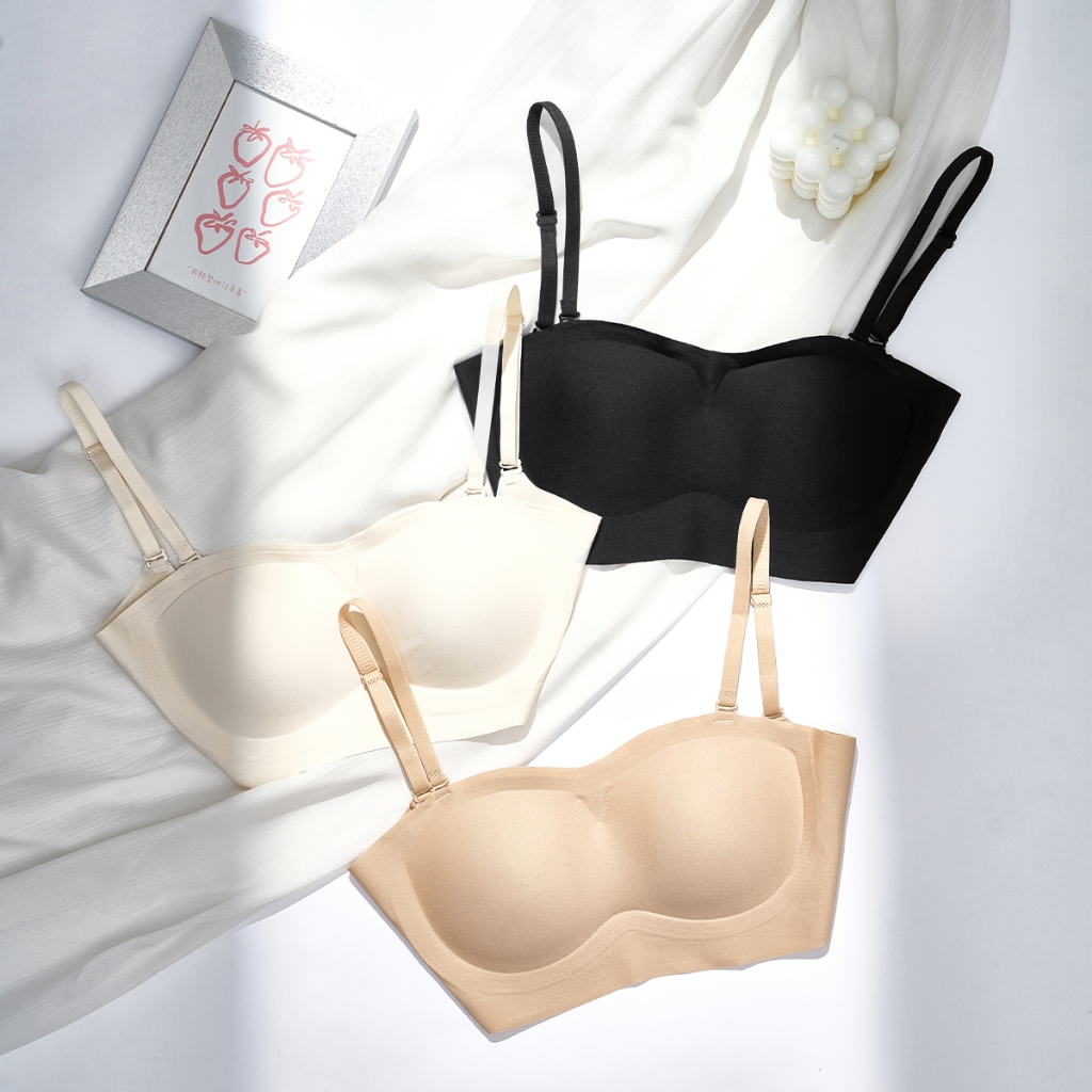 Áo lót không gọng Pazzini có dây tháo rời cup mỏng 1cm không tụt thoáng khí không lộ viền - WUA006