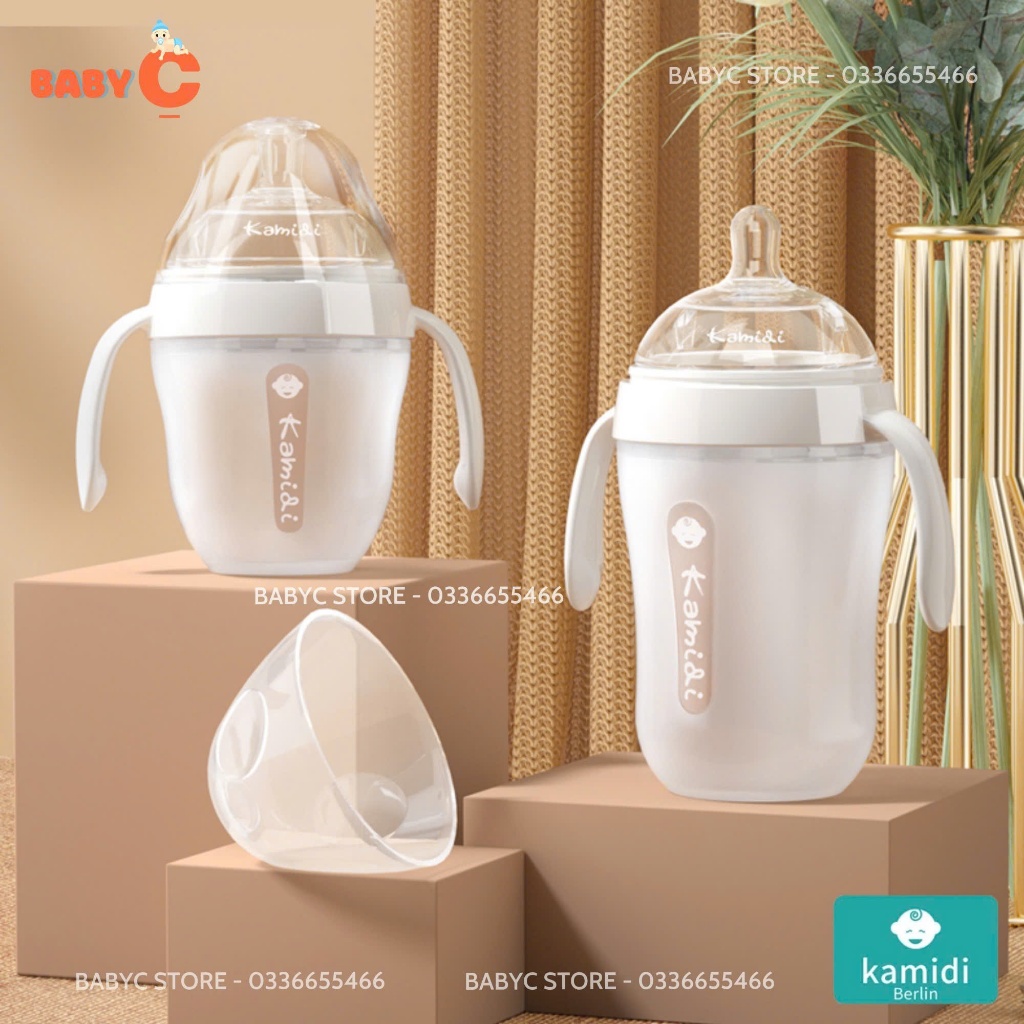 [CHÍNH HÃNG] Bình sữa Kamidi Silicone Trắng