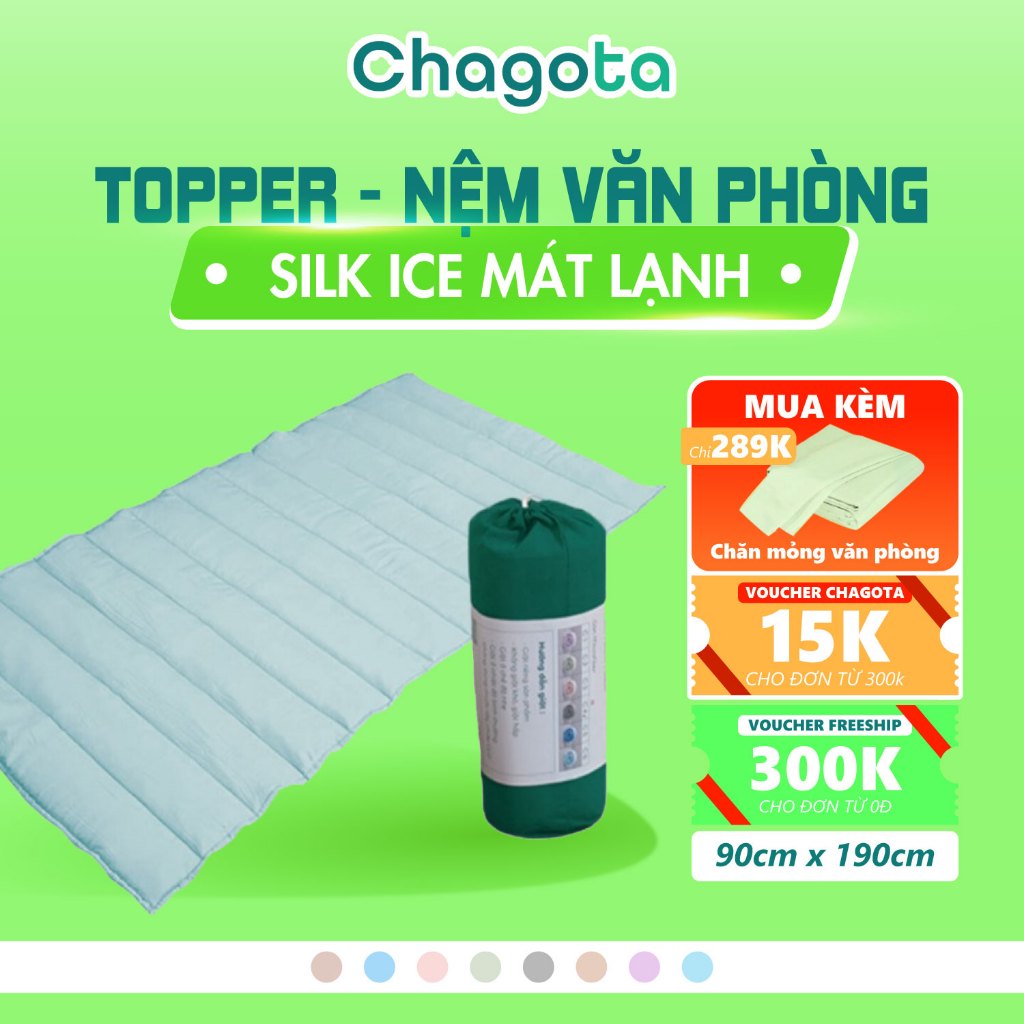 Đệm Topper Văn Phòng Silk Ice Chagota Bedding, Chất Liệu Microfiber Mềm Mịn, Tạo Độ Êm Mát