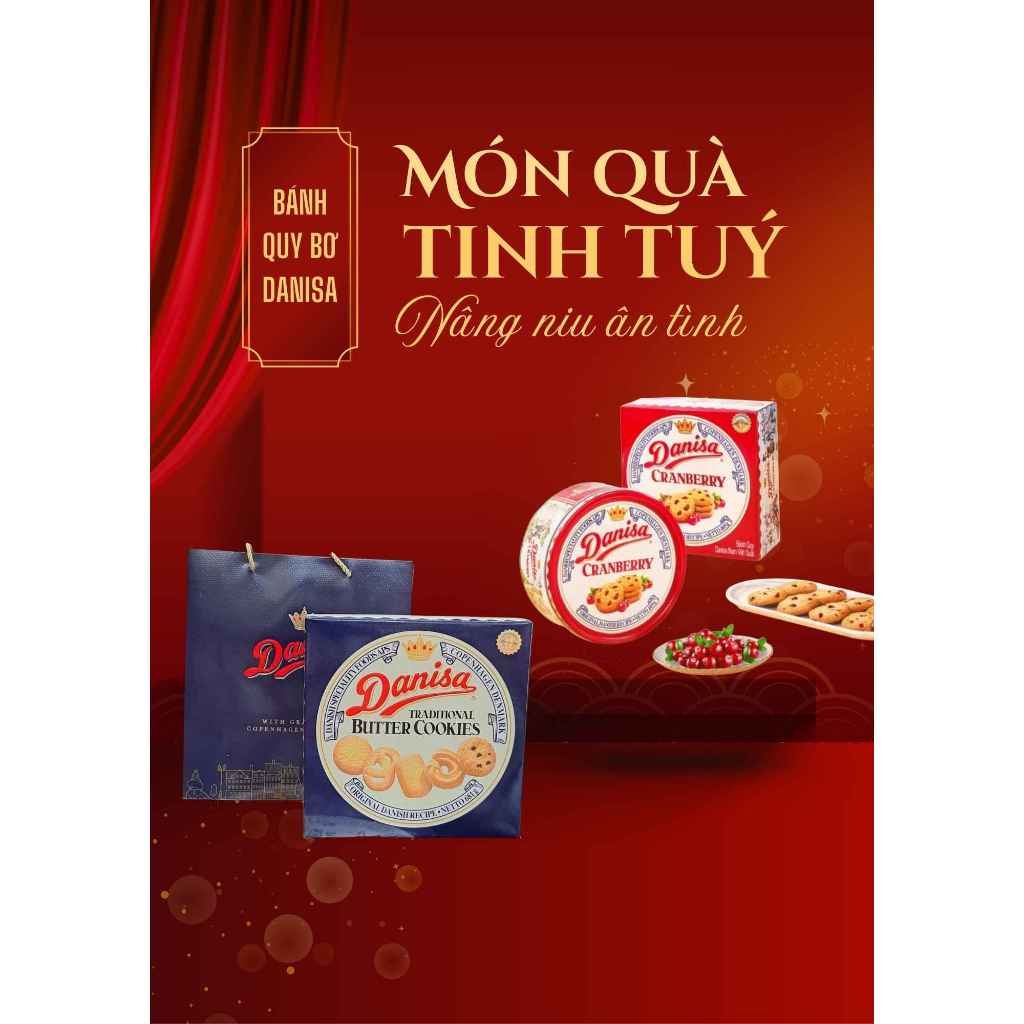 Danisa - Bánh Quy Bơ HT 200g,  454g, 681g, 908g& Bánh Danisa Cranberry HT 405g, 607g