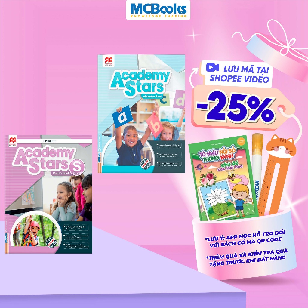 Sách - Combo Academy Stars Starter Alphabet - Tiếng Anh thiếu nhi chuẩn Cambridge