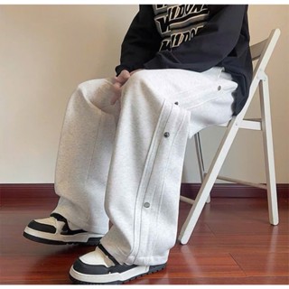  Quần ống rộng cúc dán xếp nếp nam nữUnisex Quần thể thao rộng rãi trẻ trung chất liệu nỉ 2da mềm mịn 