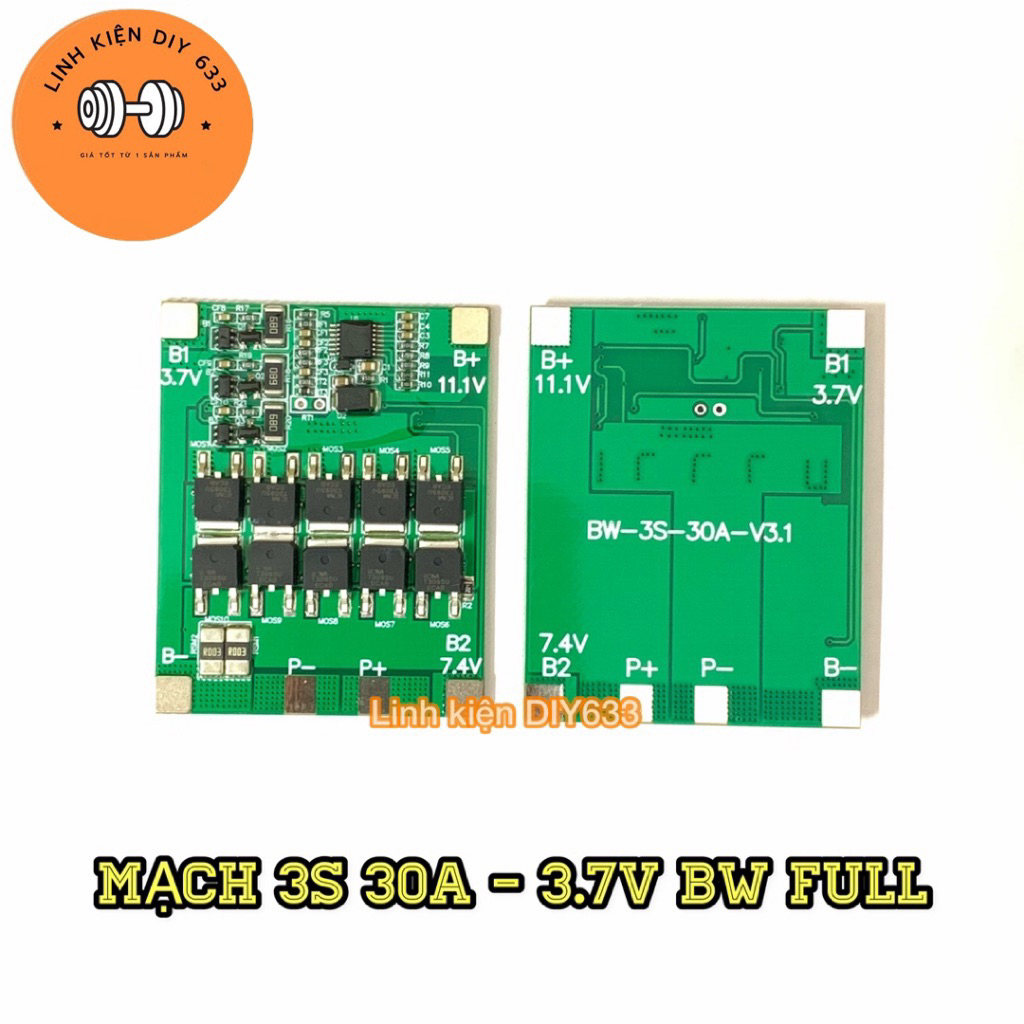 [Lion] Mạch bảo vệ 3S 30A - 3.7V BW (DIY633)