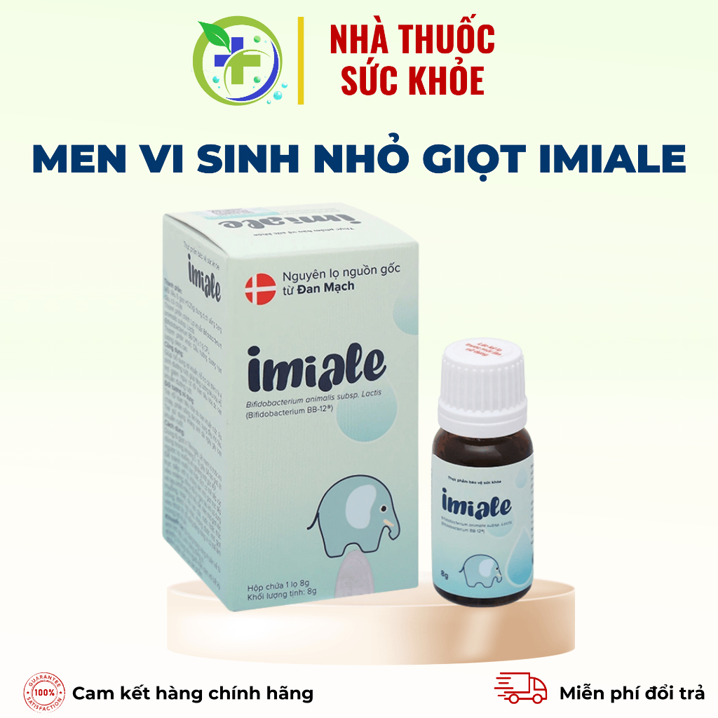 Men vi sinh nhỏ giọt imiale - Bổ sung lợi khuẩn, hỗ trợ tiêu hóa, giảm rối loạn tiêu hóa (Lọ 8g)