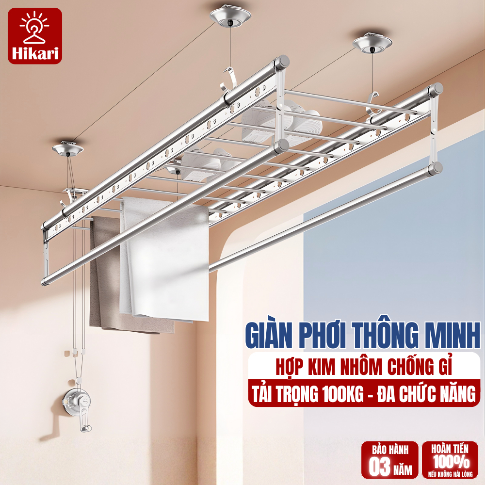 Giàn Phơi Quần Áo Thông Minh Gắn Trần HIKARI EA-24