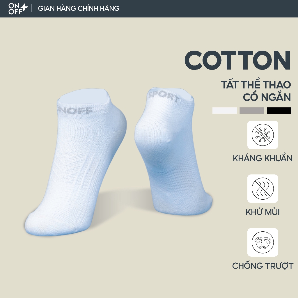 Tất nam thể thao cổ ngắn ONOFF chất liệu cotton mềm mịn - 18AE23A109