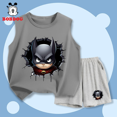 Quần áo bé trai BOBDOG, bộ mặc hè cho bé chất thun cotton co giãn in hình MARVEL batman người dơi BD-BDO97