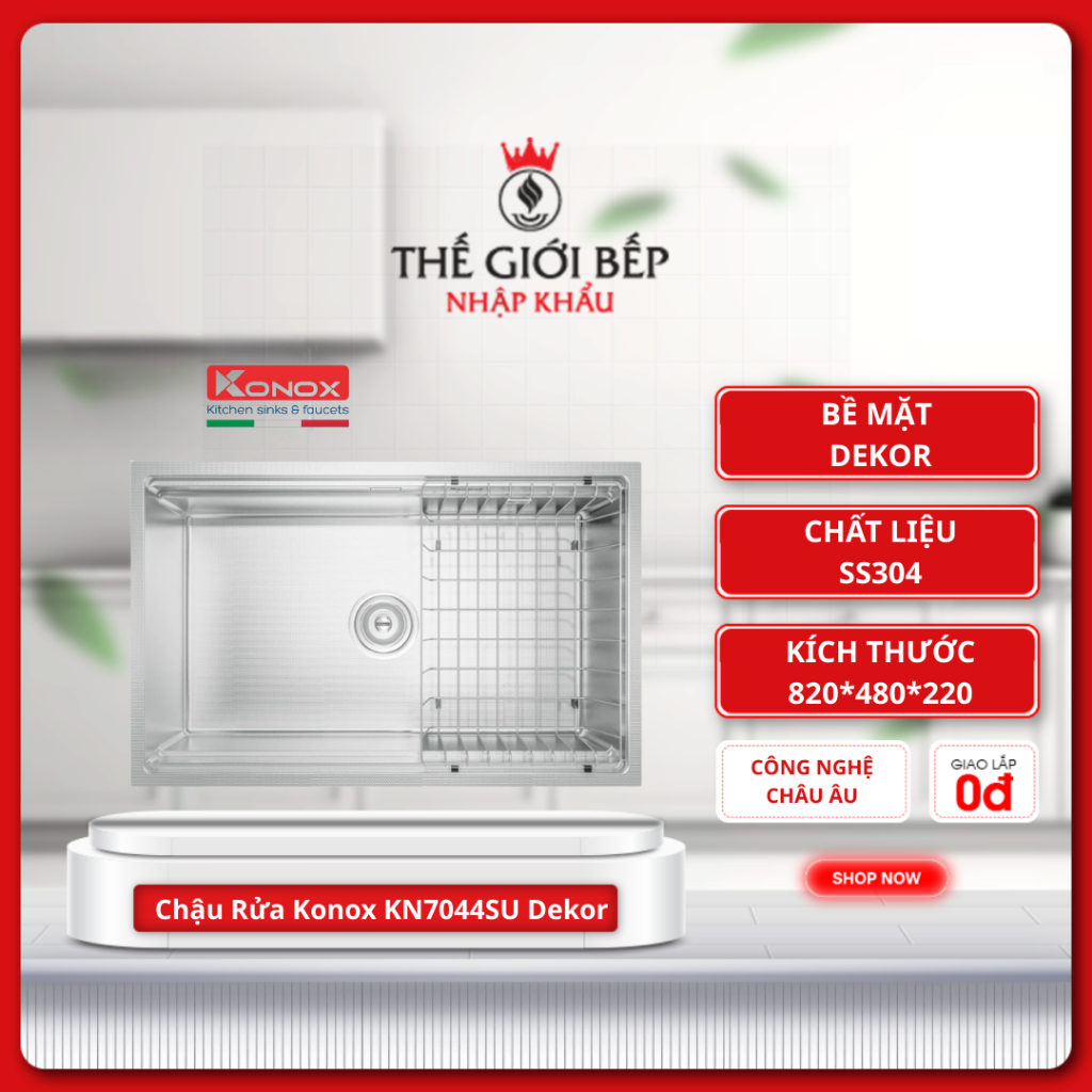 Chậu Rửa Chén Konox KN7044SU Dekor – Thiết Kế Hiện Đại, Chống Trầy Xước, Dễ Vệ Sinh