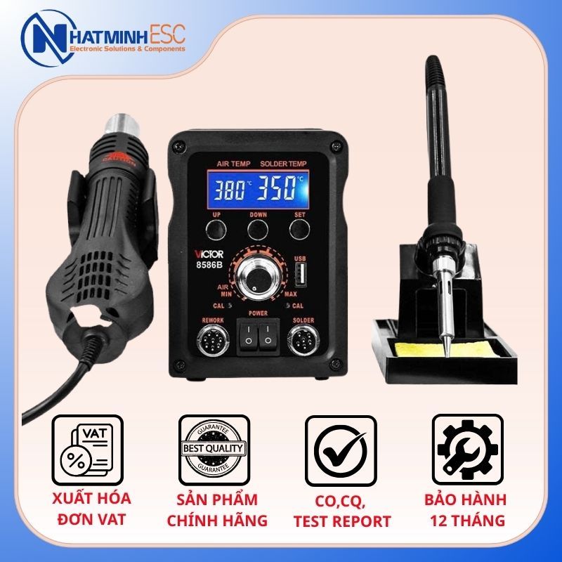 Trạm hàn khò VICTOR 8586B điện tử