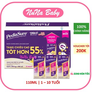  Thùng 48 Hộp Sữa nước Pediasure Vani ít ngọt 110ml date 9 2026 