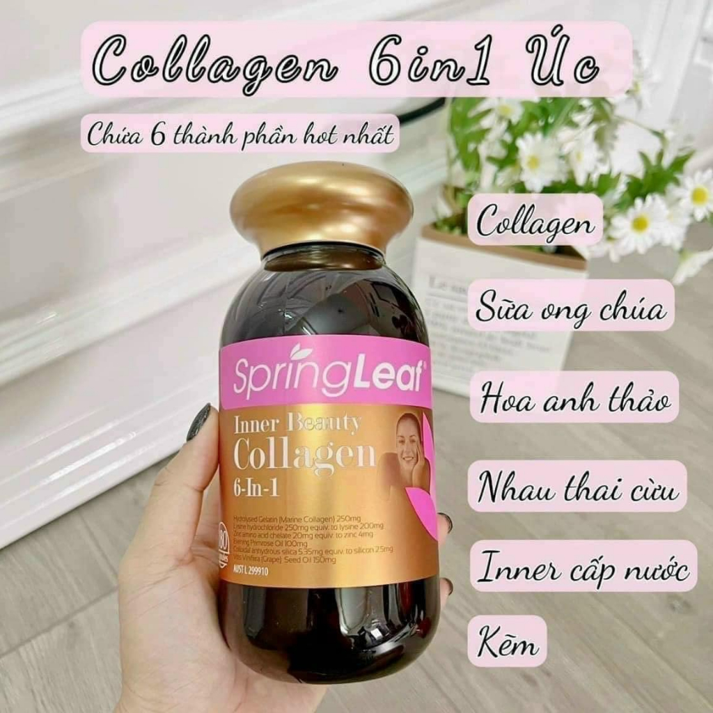 [có Tem] Viên uống collagen 6 in 1 Spring Leaf Inner Beauty Plus Úc Homart