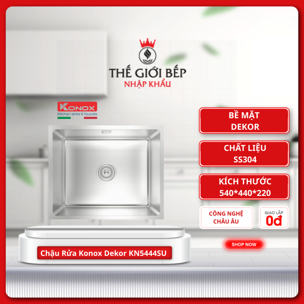 Chậu Rửa Chén Konox Dekor KN5444SU – Giải Pháp Thông Minh Cho Bếp