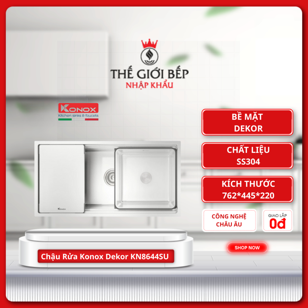 Chậu Rửa Konox Dekor KN8644SU - Độ Sâu Lý Tưởng, Dễ Vệ Sinh